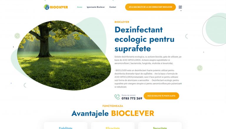 Dezvoltare site de prezentare – Bioclever.ro